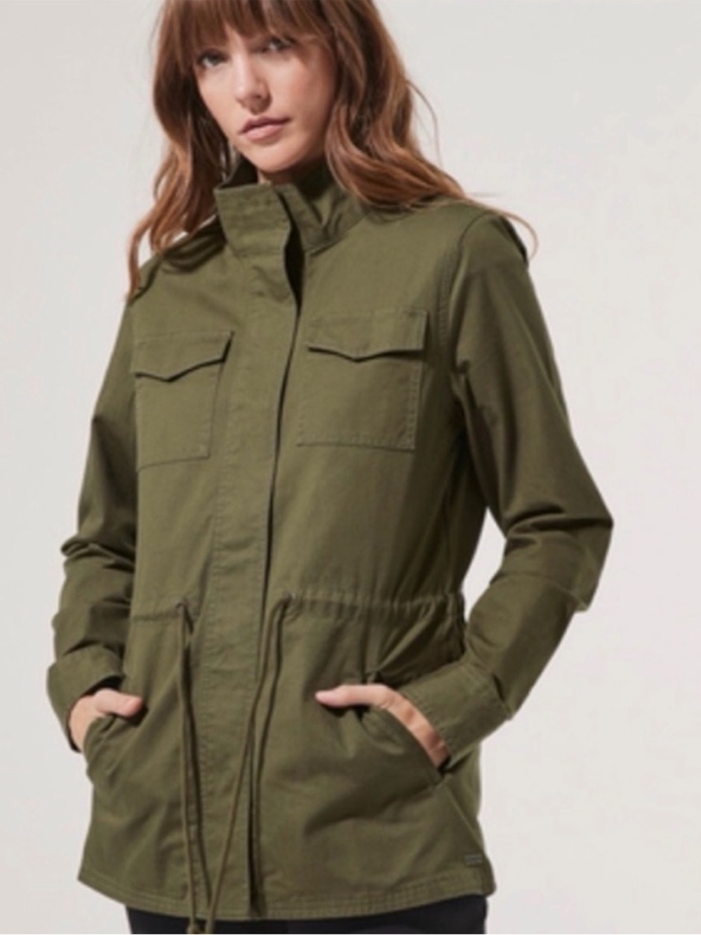 PACT Women’s Organic Cotton Woven Field Jacket in Grape Leaf Size S Like New